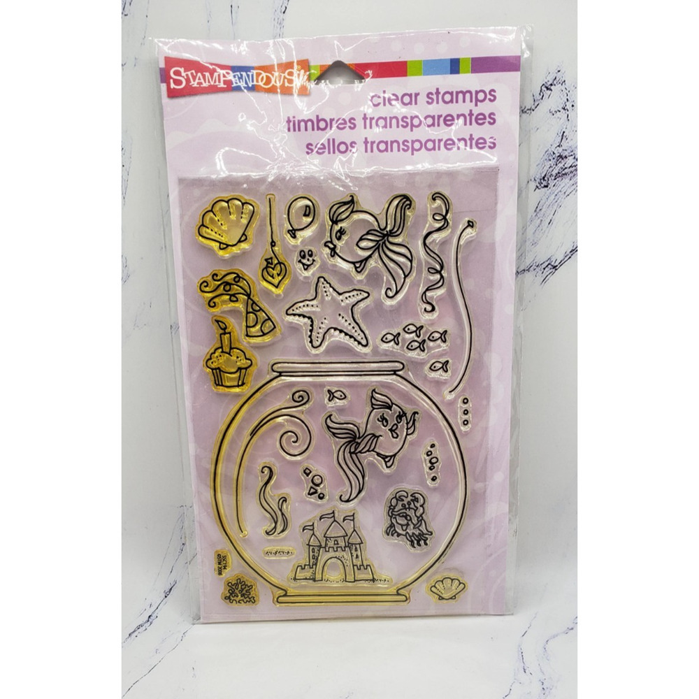 Stampendous Sushi Bowl Party Clear Stamps SSC194 Goldfish Fish Bowl